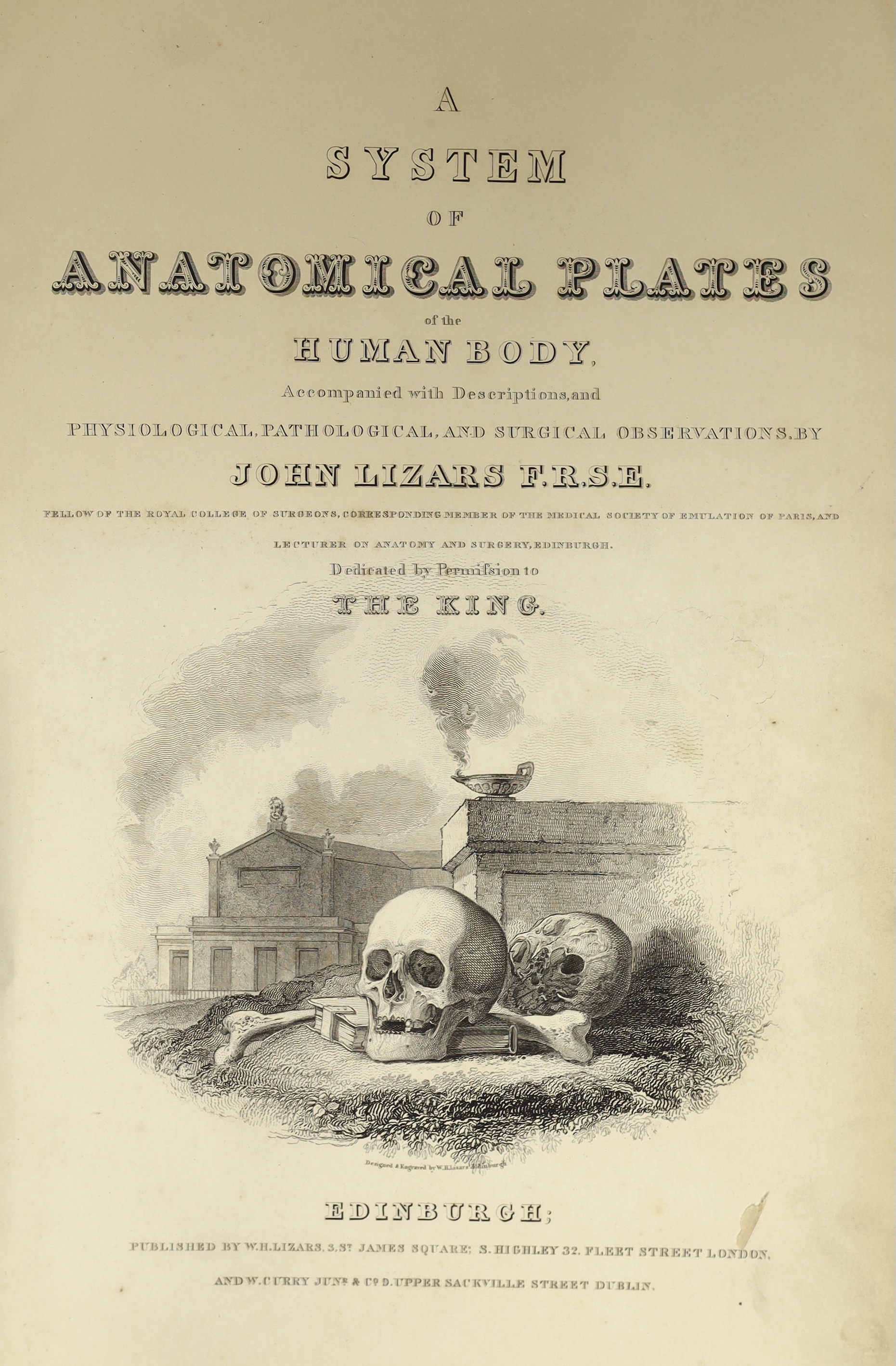 Lizars, John - A System of Anatomical Plates on the Human Body, accompanied with descriptions, and physiological, pathological, and surgical observations ....First Edition, pictorial engraved title and 102 (ex103) plates